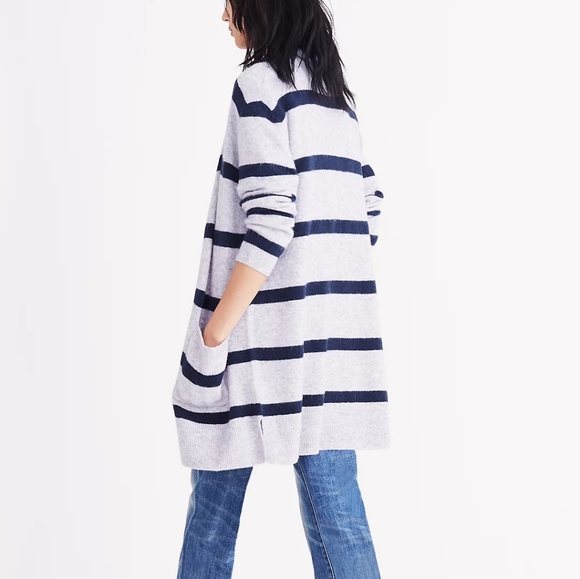 Madewell Kent Open Cardigan Sweater in Stripes - Picture 3 of 9